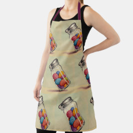 Delantal Apron con condimentos de cerebro coloridos (diseño