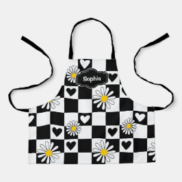 Delantal Apron con control blanco negro personalizado