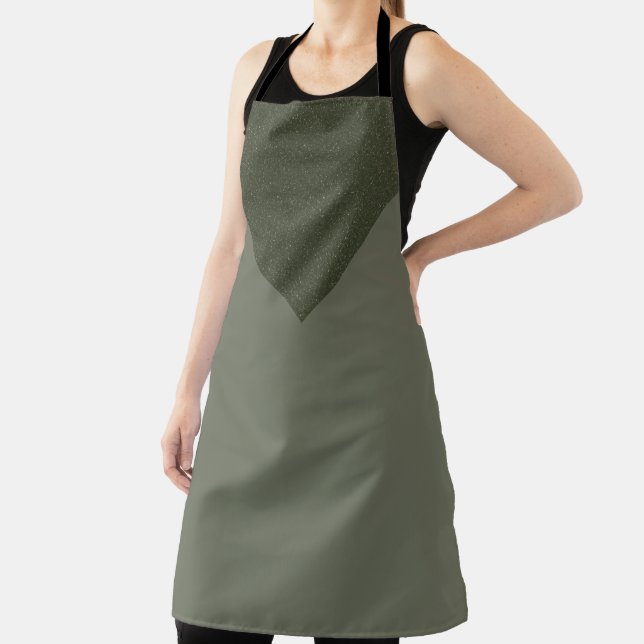 Delantal Apron con corte en V de Moss Green (in situ)