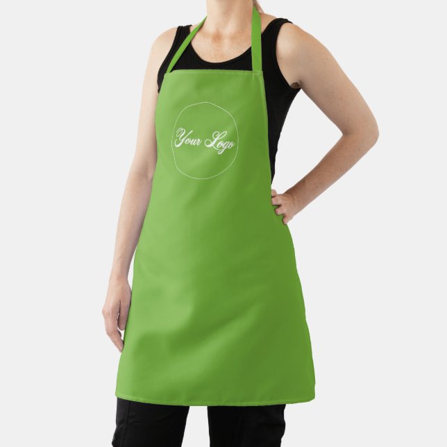 Delantal Apron con el logotipo personalizado de Lime Green  (in situ)