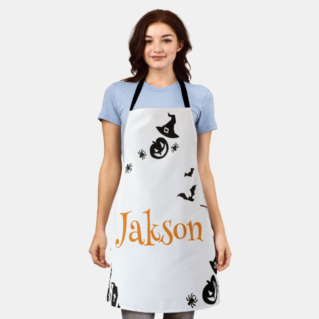 Delantal Apron con el nombre personalizado de Halloween lin (Gastado)