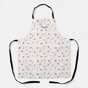 Delantal Apron con estampado de flor rosa de bonito