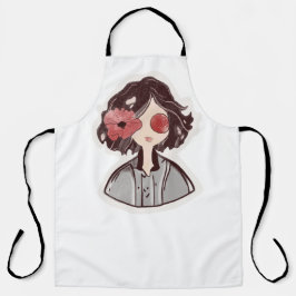 Delantal Apron con flor encantada