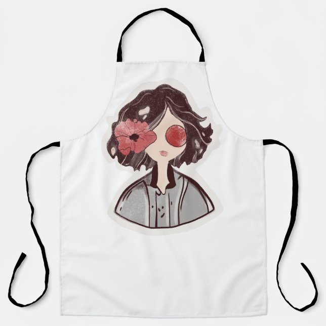 Delantal Apron con flor encantada (Anverso)