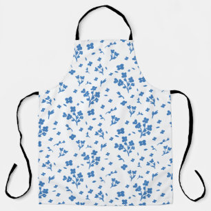 Delantal Apron con flores azules de pequeño color