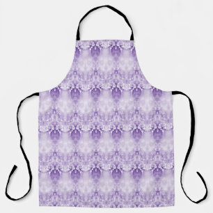 Delantal Apron con flores blancas moradas