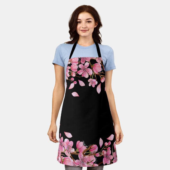 Delantal Apron con flores de cerezo (Gastado)
