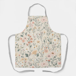 Delantal Apron con flores silvestres