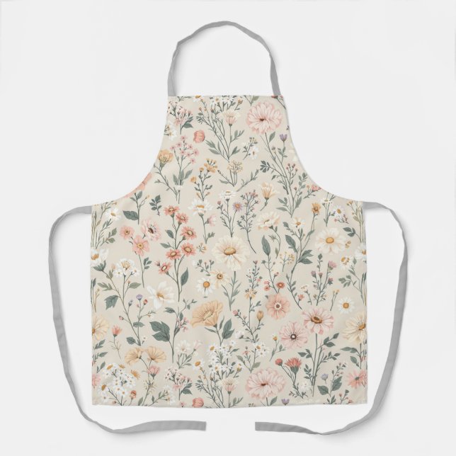Delantal Apron con flores silvestres (Anverso)