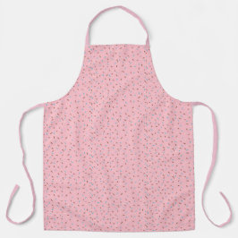 Delantal Apron con gotas de agua dulce (rosa fresa)