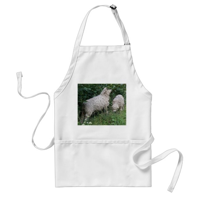 Delantal Apron con hojas de comida de oveja (Frente)