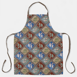 Delantal Apron con huella de hoja de Gingko