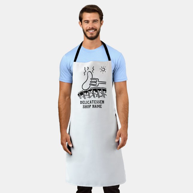 Delantal Apron con imagen de salchicha barbacoa (Gastado)