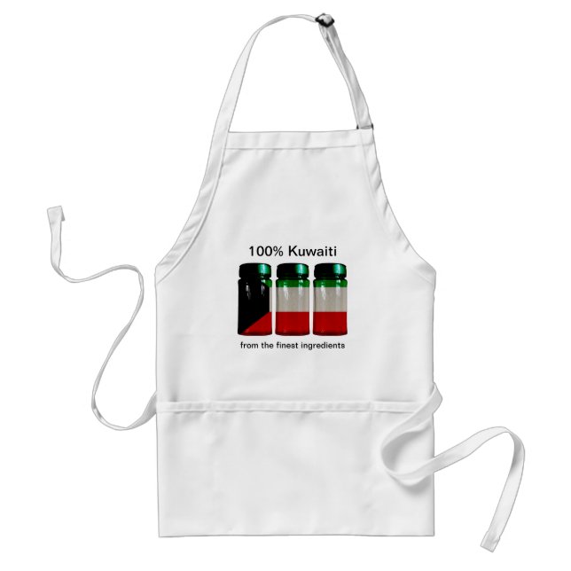Delantal Apron con jarras de especias de bandera de Kuwait (Frente)