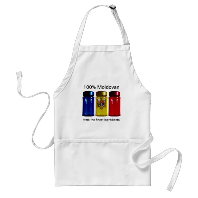 Delantal Apron con jarras de especias de bandera de Moldavi (Frente)