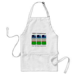 Delantal Apron con jarras de especias de bandera de Uzbekis