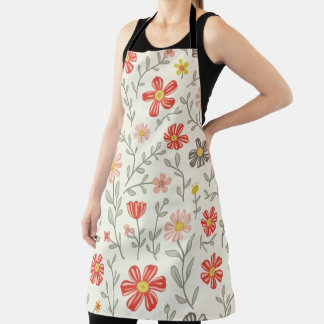 Delantal Apron con lindo patrón floral