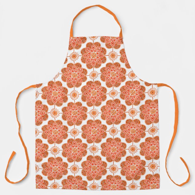 Delantal Apron con medallas rojas y naranjas (Anverso)