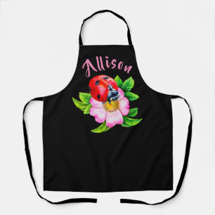 Delantal Apron con nombre de mujer negra floral