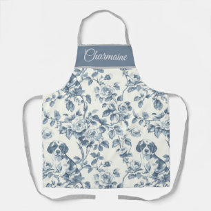 Delantal Apron con nombre del patrón del perro floral de co