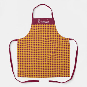 Delantal Apron con nombre personalizado clásico de Borgoña 