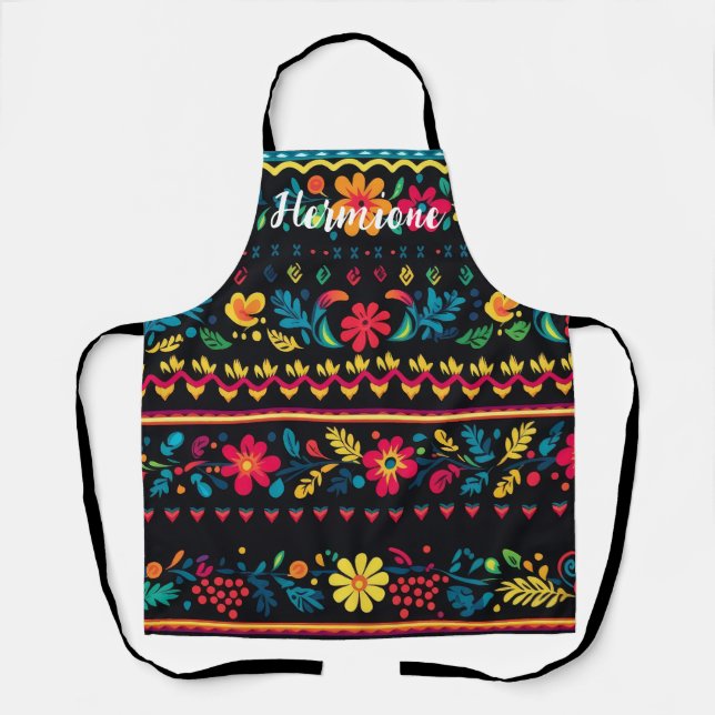 Delantal Apron con nombre personalizado de patrón inspirado (Anverso)