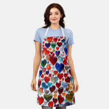 Apron con patrón de corazón vibrante - Accesorio d