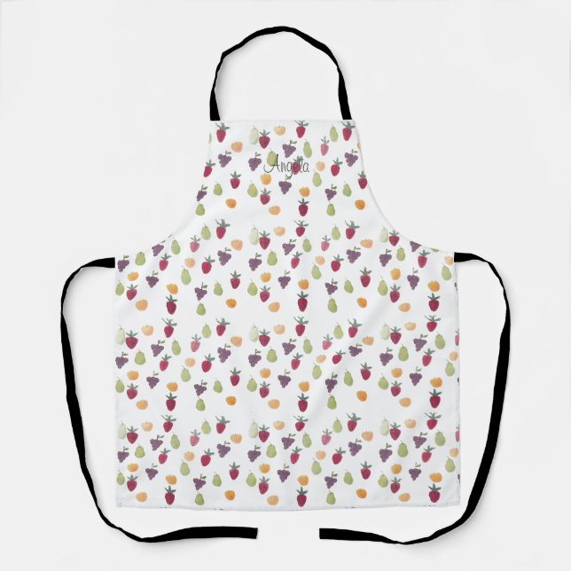Delantal Apron con patrón de frutas (Anverso)