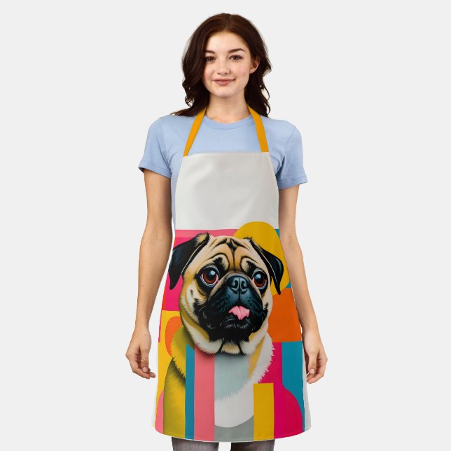 Delantal Apron con Pug (Gastado)