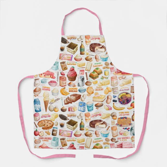Delantal Apron con recetas dulces (Anverso)