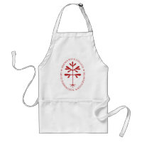 Apron con sello de muestreo sólido rojo