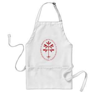 Delantal Apron con sello de muestreo sólido rojo
