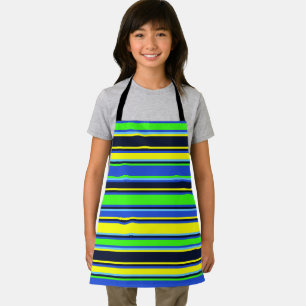 Delantal Apron con tiras amarillas, azules y amarillas
