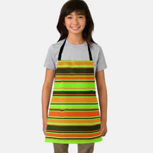 Delantal Apron con tiras de cal, Naranja y mandarina