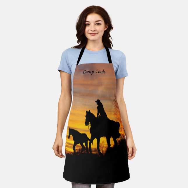 Delantal Apron Cowgirl Sunset Horseback (Gastado)