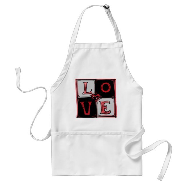 Delantal Apron cuadrado de amor (Frente)