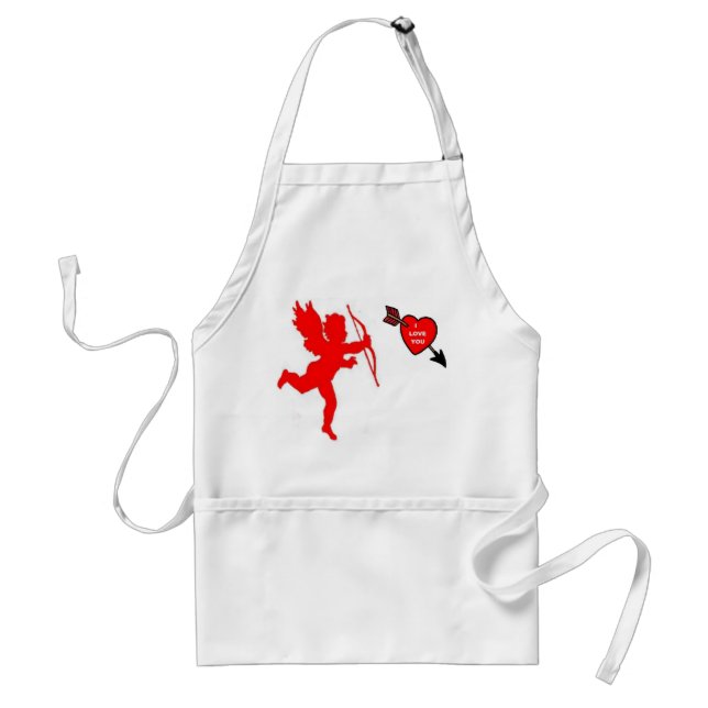 Delantal Apron Cupido y Rojo del Corazón (Frente)