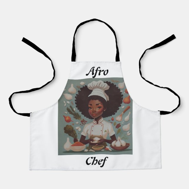 Delantal Apron Cute Afro Chef (Anverso)