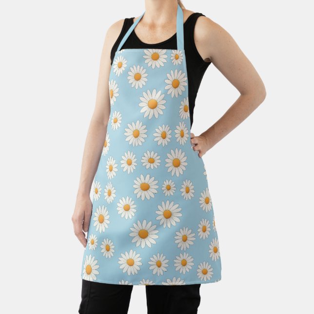 Delantal Apron Daisy Floral - Cocina Cuidada Y Elegante (in situ)