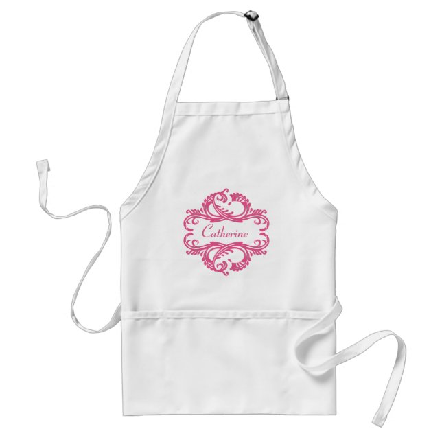 Delantal Apron Damask de Moda rosa (Frente)