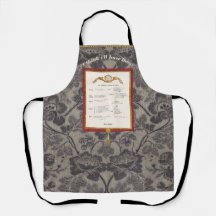 Apron Damask elegante de menú francés