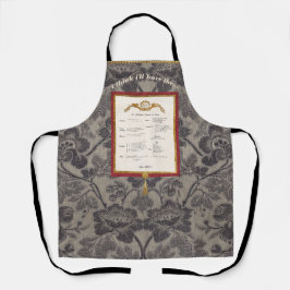 Delantal Apron Damask elegante de menú francés