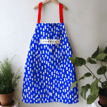 Delantal Apron Dashing azul brillante<br><div class="desc">Luminoso y alegre,  este delantal de colores vivos presenta guiones dibujados a mano para un juego de patrones durante todo el año. Personaliza con tu propio nombre o dá como un regalo práctico y atento!</div>