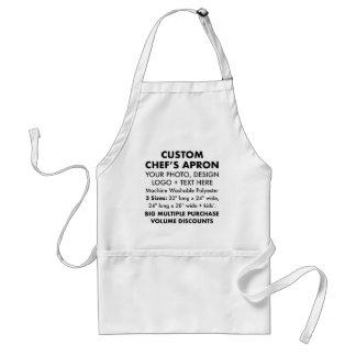 Delantal Apron de 24" x 28" con el Chef Personalizado perso