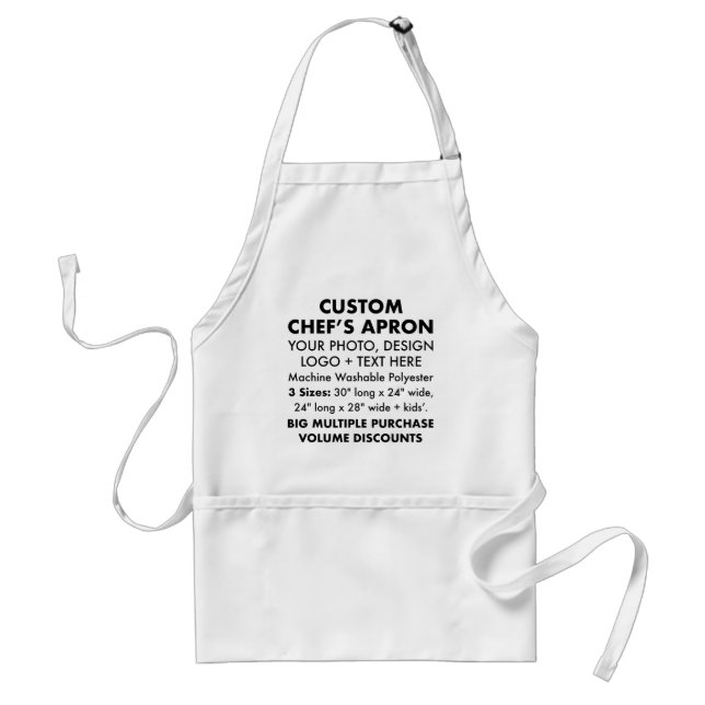 Delantal Apron de 24" x 28" con el Chef Personalizado perso (Frente)