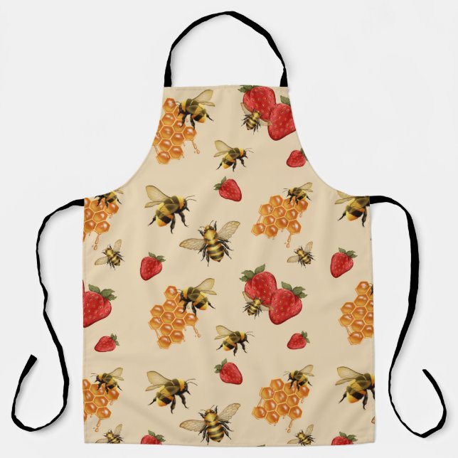 Delantal Apron de abejas y bayas (lg) (Anverso)
