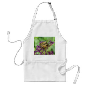 Delantal Apron de abejas y flores moradas