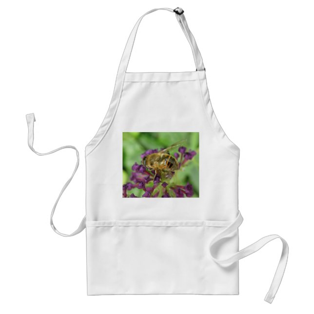 Delantal Apron de abejas y flores moradas (Frente)