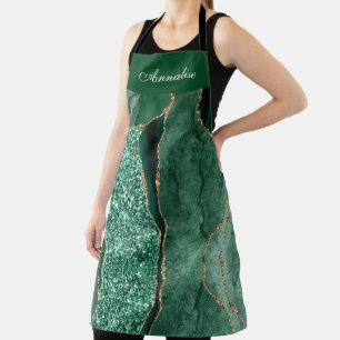 Delantal Apron de Agate Verde de Secuencia Personalizada