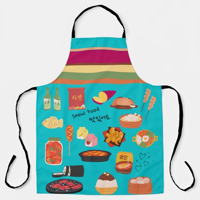 DELANTAL APRON DE ALIMENTOS COREANOS DE SEÚL (Anverso)